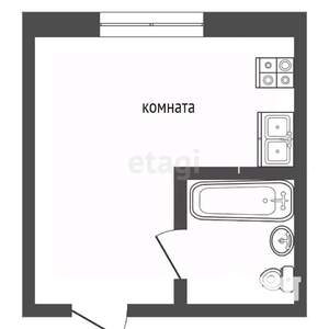 Студия квартира, вторичка, 19м2, 2/5 этаж
