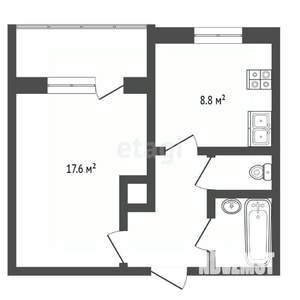 1-к квартира, вторичка, 35м2, 7/9 этаж