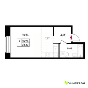 1-к квартира, вторичка, 33м2, 5/25 этаж