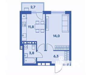 1-к квартира, вторичка, 37м2, 5/8 этаж