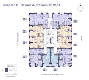 3-к квартира, строящийся дом, 62м2, 12/19 этаж