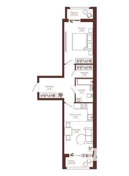 2-к квартира, вторичка, 51м2, 7/10 этаж