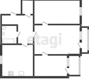 3-к квартира, вторичка, 51м2, 3/5 этаж