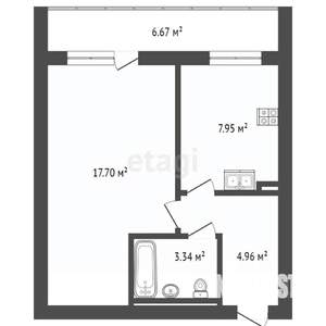 1-к квартира, сданный дом, 37м2, 10/16 этаж