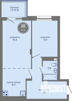 2-к квартира, вторичка, 52м2, 20/26 этаж