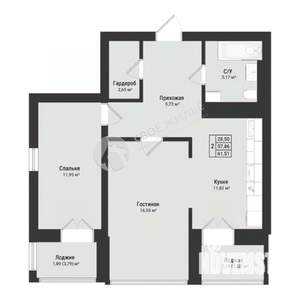 2-к квартира, сданный дом, 62м2, 10/25 этаж
