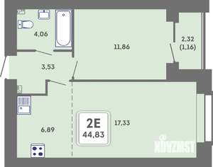 2-к квартира, вторичка, 45м2, 4/7 этаж