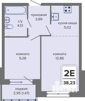 2-к квартира, вторичка, 38м2, 1/14 этаж