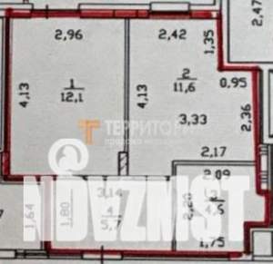 1-к квартира, вторичка, 34м2, 9/9 этаж