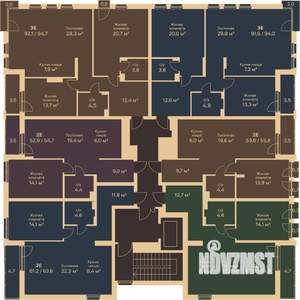 2-к квартира, строящийся дом, 64м2, 5/6 этаж