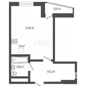 1-к квартира, вторичка, 36м2, 3/7 этаж