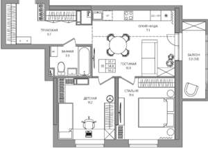 3-к квартира, вторичка, 56м2, 3/22 этаж