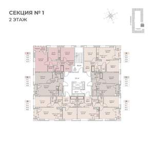1-к квартира, строящийся дом, 43м2, 2/6 этаж