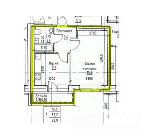 1-к квартира, вторичка, 35м2, 5/6 этаж