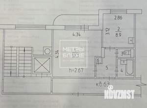 1-к квартира, вторичка, 34м2, 8/9 этаж