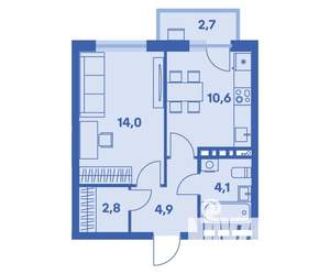 1-к квартира, вторичка, 37м2, 8/9 этаж
