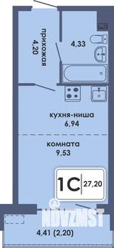 Студия квартира, вторичка, 27м2, 1/10 этаж