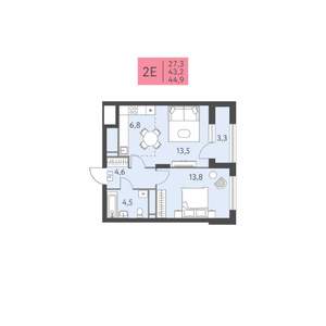 2-к квартира, вторичка, 45м2, 9/22 этаж