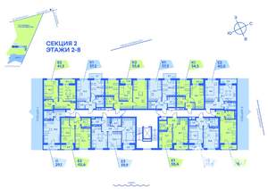 3-к квартира, строящийся дом, 60м2, 4/9 этаж