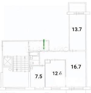 3-к квартира, вторичка, 60м2, 5/9 этаж