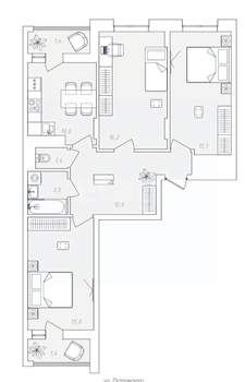 3-к квартира, вторичка, 77м2, 6/10 этаж