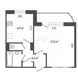 1-к квартира, вторичка, 35м2, 6/16 этаж