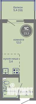 Студия квартира, вторичка, 23м2, 3/26 этаж