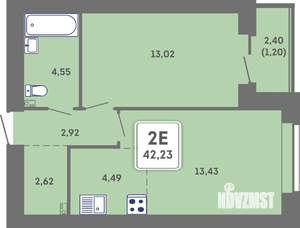 2-к квартира, вторичка, 42м2, 3/7 этаж