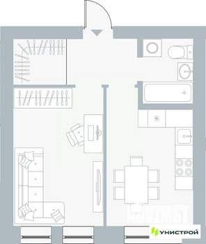 1-к квартира, вторичка, 37м2, 3/5 этаж