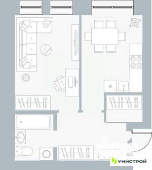 1-к квартира, вторичка, 38м2, 1/5 этаж