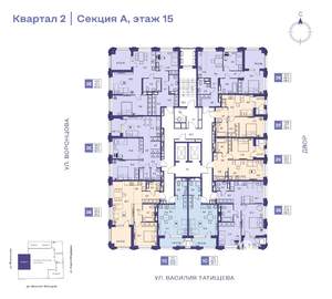 2-к квартира, строящийся дом, 41м2, 15/19 этаж