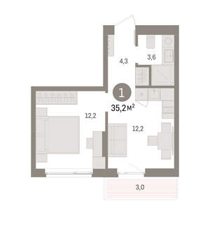 1-к квартира, вторичка, 35м2, 2/11 этаж