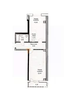 2-к квартира, вторичка, 56м2, 23/25 этаж