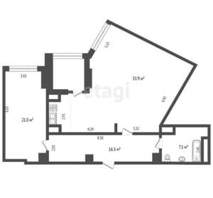 2-к квартира, вторичка, 98м2, 22/25 этаж