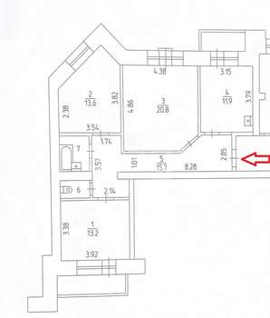 3-к квартира, вторичка, 80м2, 7/15 этаж