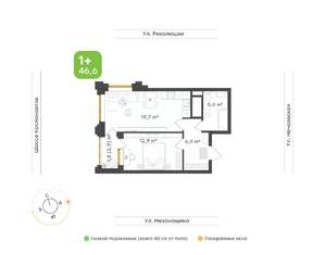 1-к квартира, вторичка, 47м2, 29/30 этаж