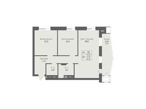 3-к квартира, строящийся дом, 79м2, 5/6 этаж