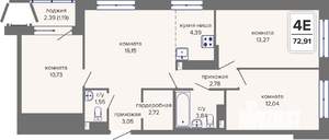 4-к квартира, вторичка, 73м2, 9/14 этаж