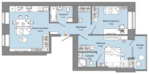 2-к квартира, вторичка, 62м2, 2/8 этаж