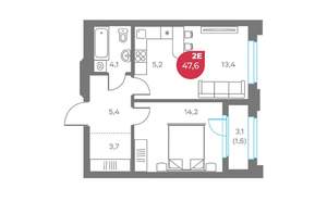 2-к квартира, вторичка, 48м2, 3/6 этаж