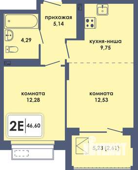 2-к квартира, вторичка, 47м2, 5/10 этаж
