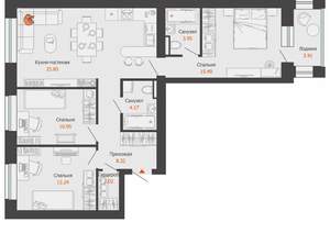 3-к квартира, вторичка, 85м2, 6/9 этаж