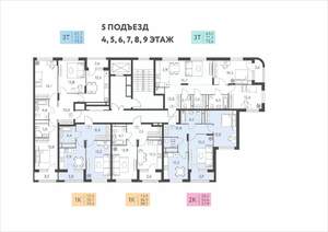 2-к квартира, вторичка, 58м2, 6/22 этаж