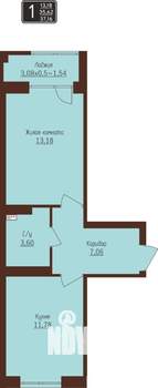 1-к квартира, строящийся дом, 37м2, 5/8 этаж