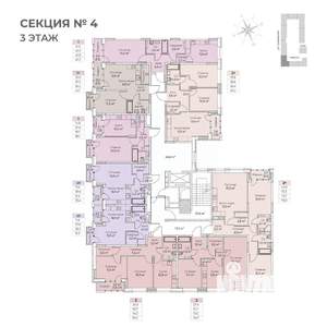 1-к квартира, строящийся дом, 42м2, 3/6 этаж