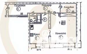 1-к квартира, вторичка, 61м2, 3/17 этаж