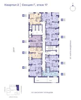 3-к квартира, строящийся дом, 60м2, 17/25 этаж