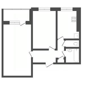 2-к квартира, вторичка, 48м2, 3/5 этаж