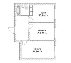 2-к квартира, вторичка, 46м2, 11/25 этаж