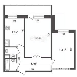 2-к квартира, вторичка, 56м2, 9/10 этаж